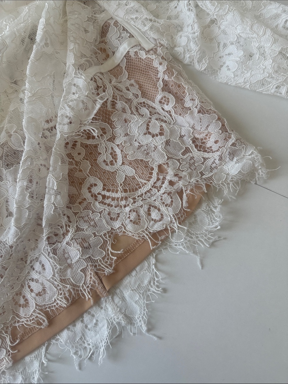 Lace Corset Slip Chemise in Ivory and Nude - Picture 3 of 7